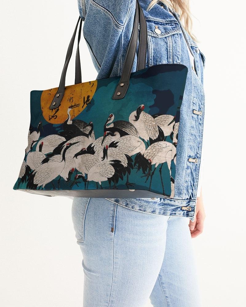 Stylish Tote-Cranes With Moon - Elementologie