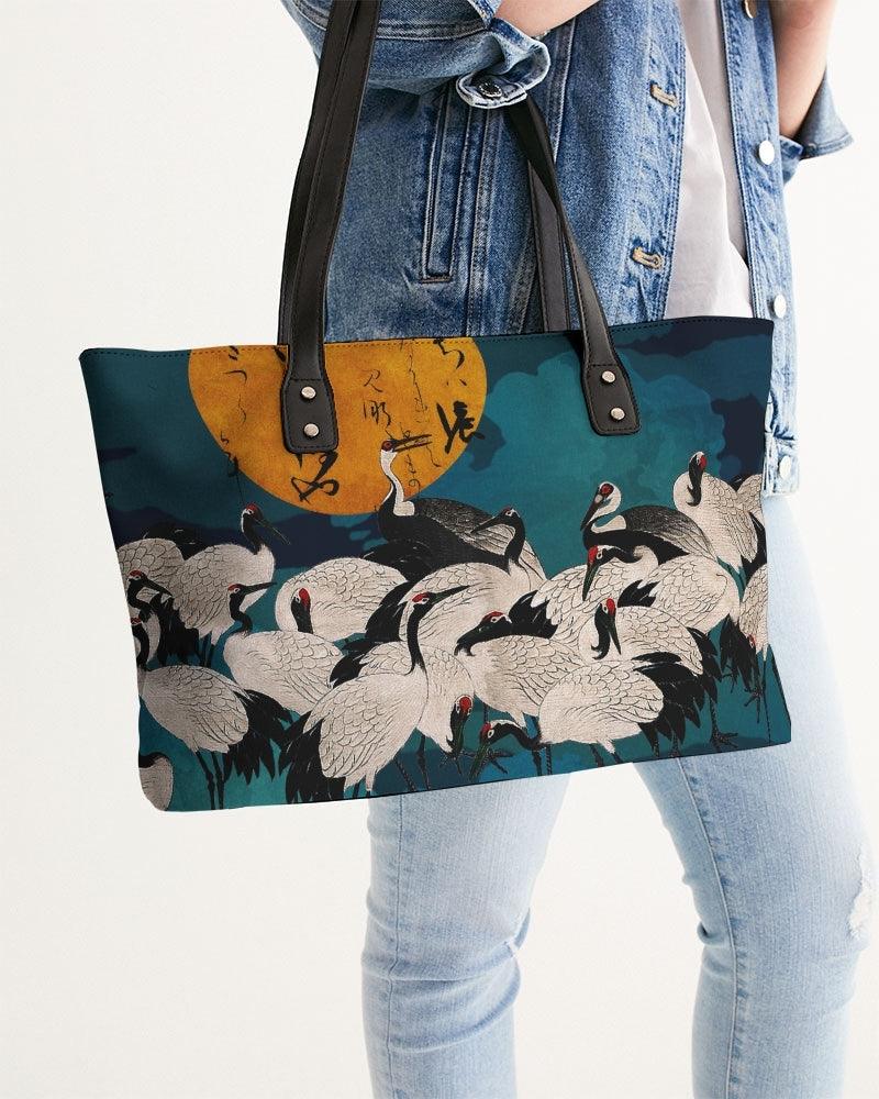 Stylish Tote-Cranes With Moon - Elementologie