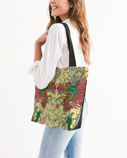 Canvas Zip Tote-Double Dragon - Elementologie