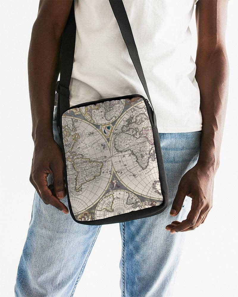 Messenger Pouch-Vintage World Map - Elementologie