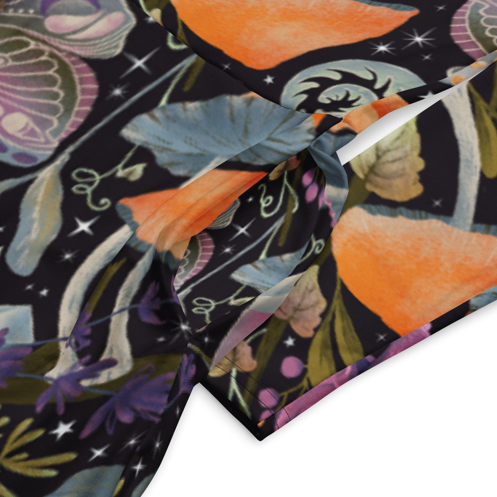 Long Sleeve Midi Dress-Mystical Garden - Elementologie