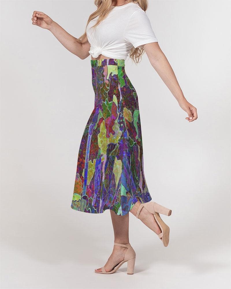 Women's A-Line Midi Skirt-iris Garden - Elementologie