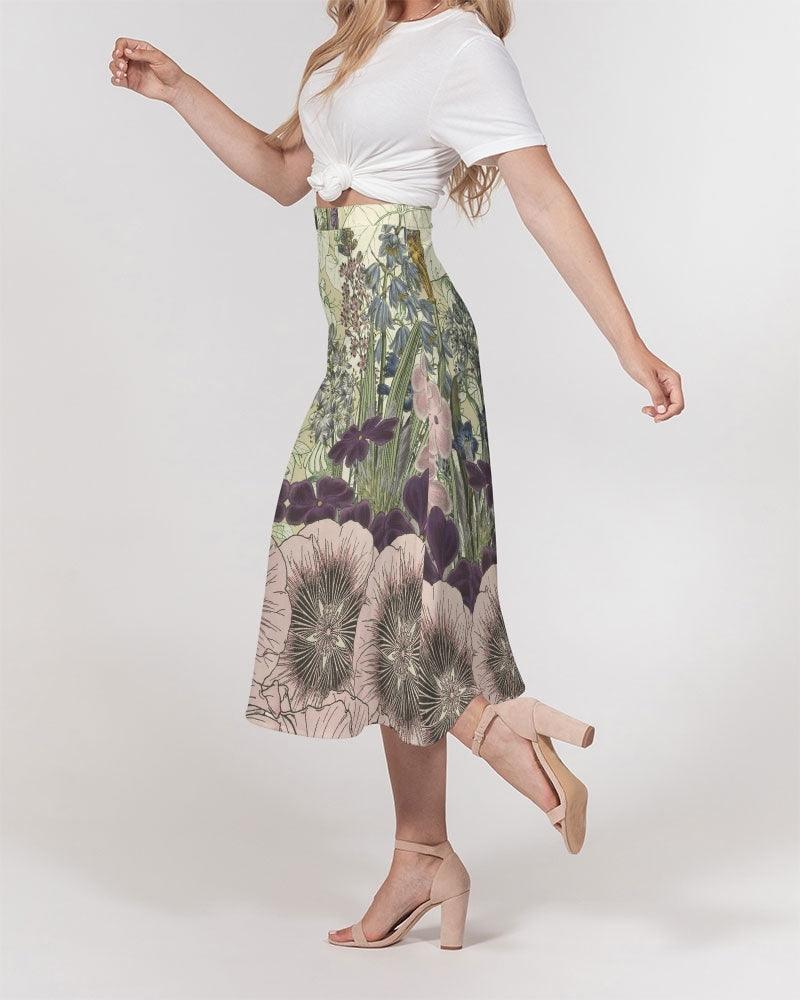 Women's A-Line Midi Skirt-Botanical Garden - Elementologie