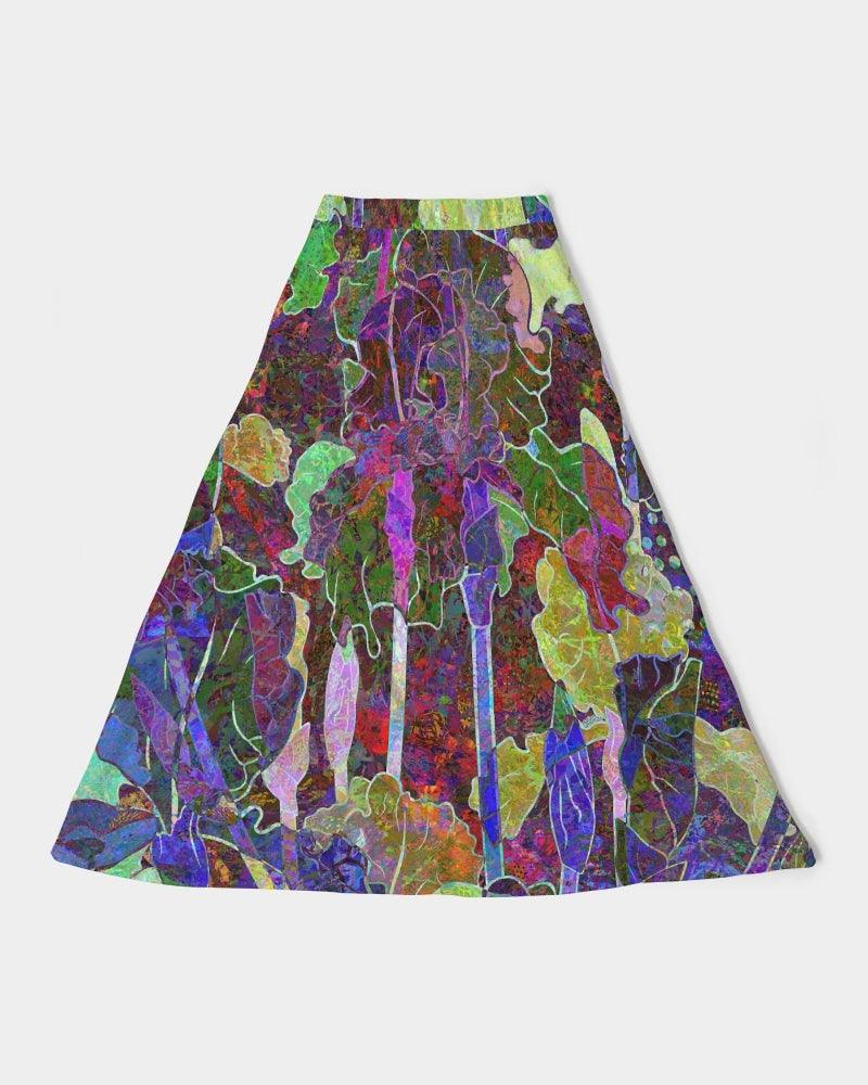 Women's A-Line Midi Skirt-iris Garden - Elementologie