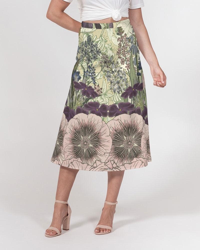 Women's A-Line Midi Skirt-Botanical Garden - Elementologie