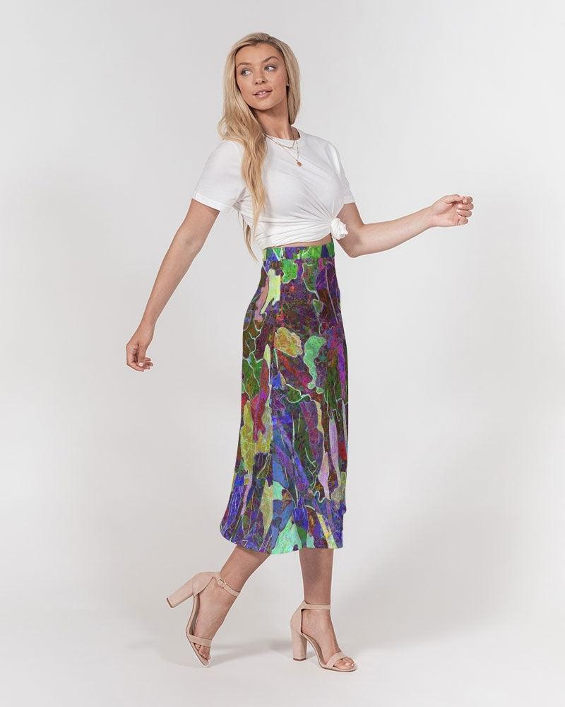 Women's A-Line Midi Skirt-iris Garden - Elementologie