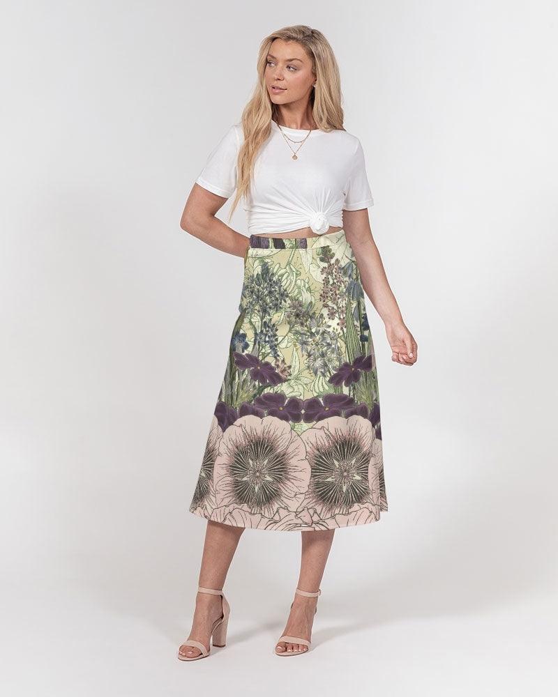 Women's A-Line Midi Skirt-Botanical Garden - Elementologie