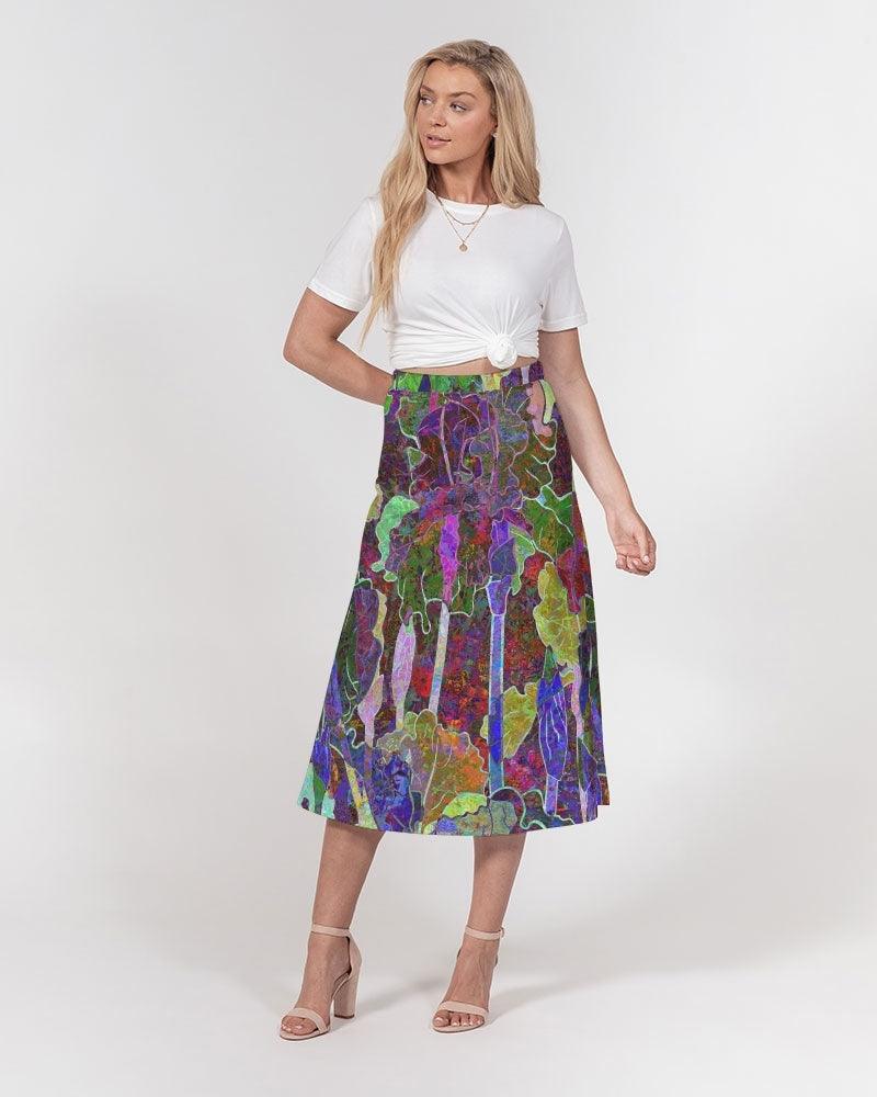 Women's A-Line Midi Skirt-iris Garden - Elementologie