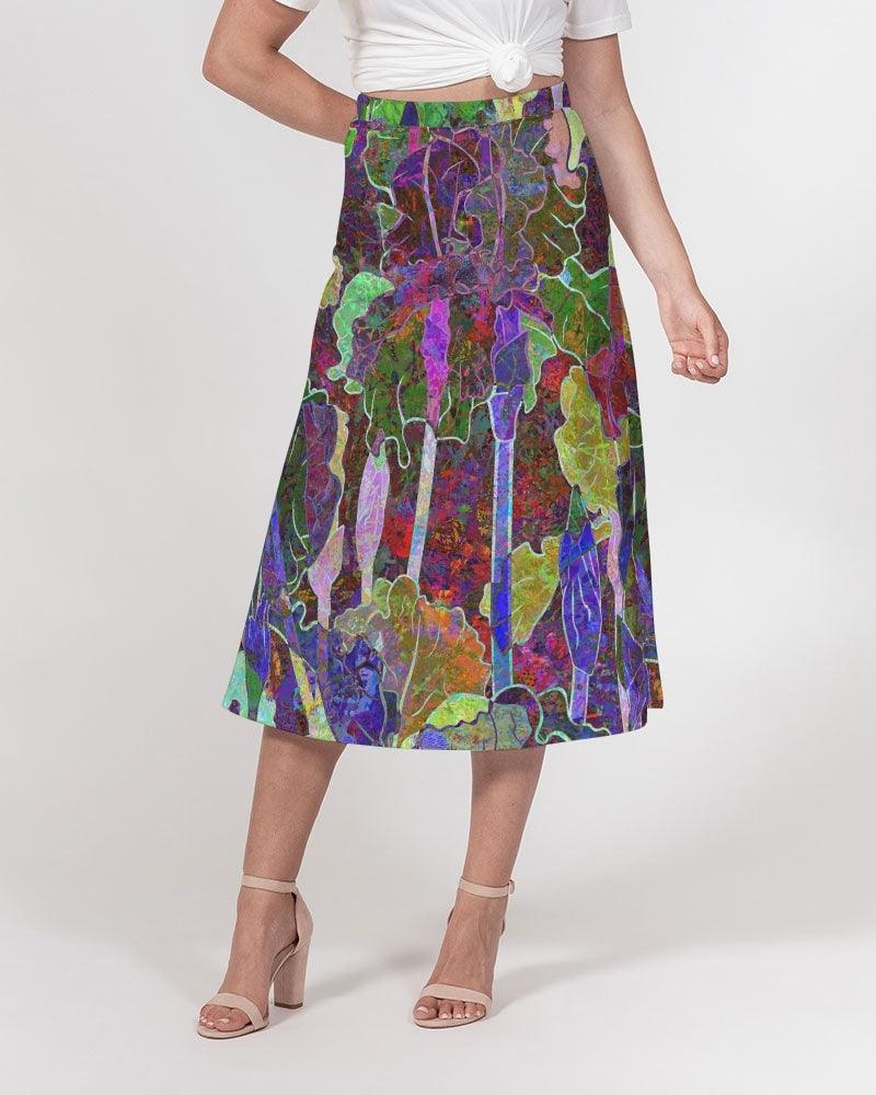 Women's A-Line Midi Skirt-iris Garden - Elementologie