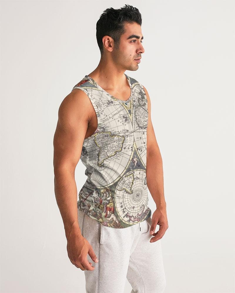 Men's Sports Tank-Old World Map - Elementologie