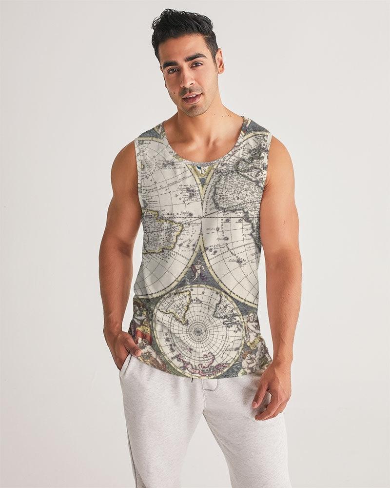 Men's Sports Tank-Old World Map - Elementologie