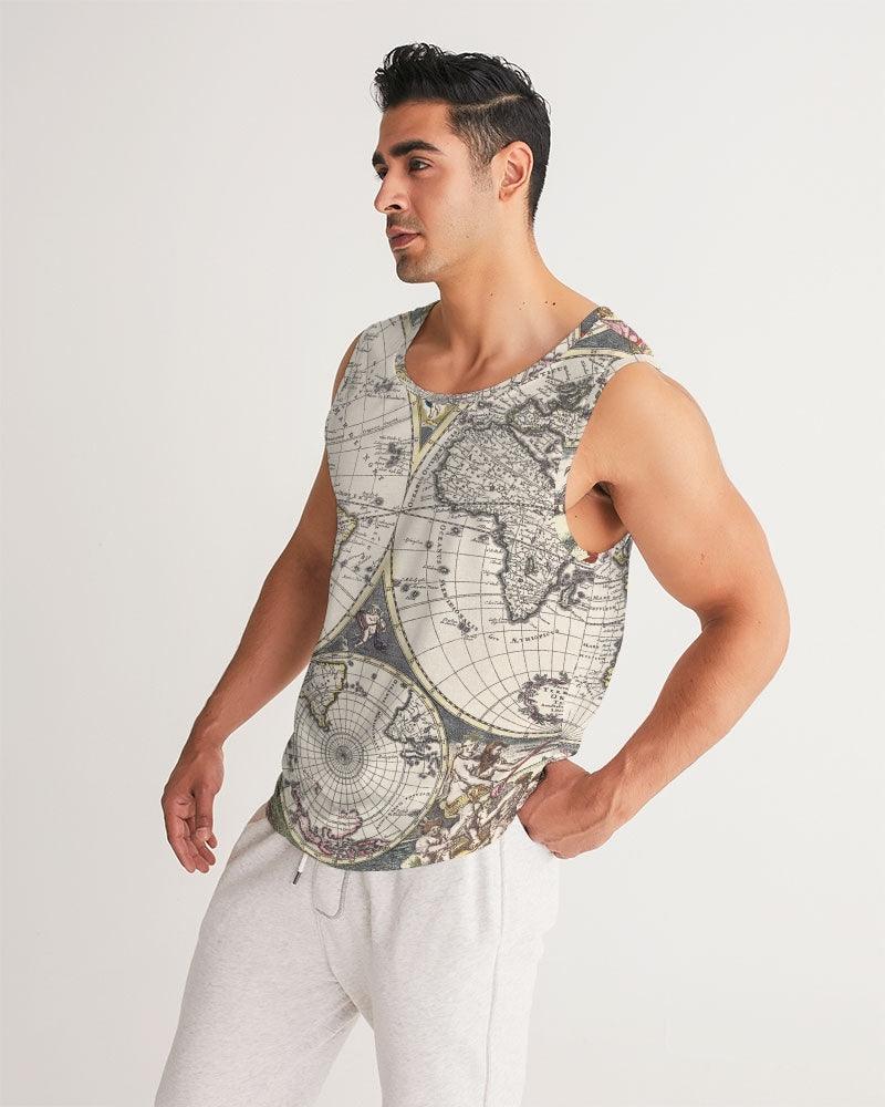 Men's Sports Tank-Old World Map - Elementologie