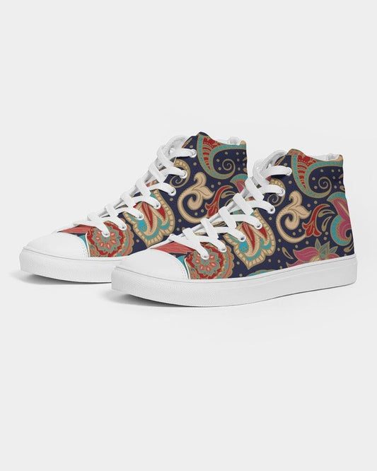 Men's High Top Canvas Shoe- Paisley - Elementologie