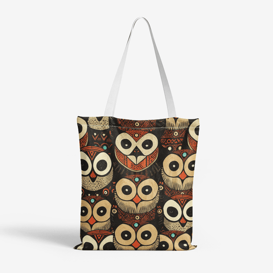 Natural Canvas Tote Bag- Owls - Elementologie