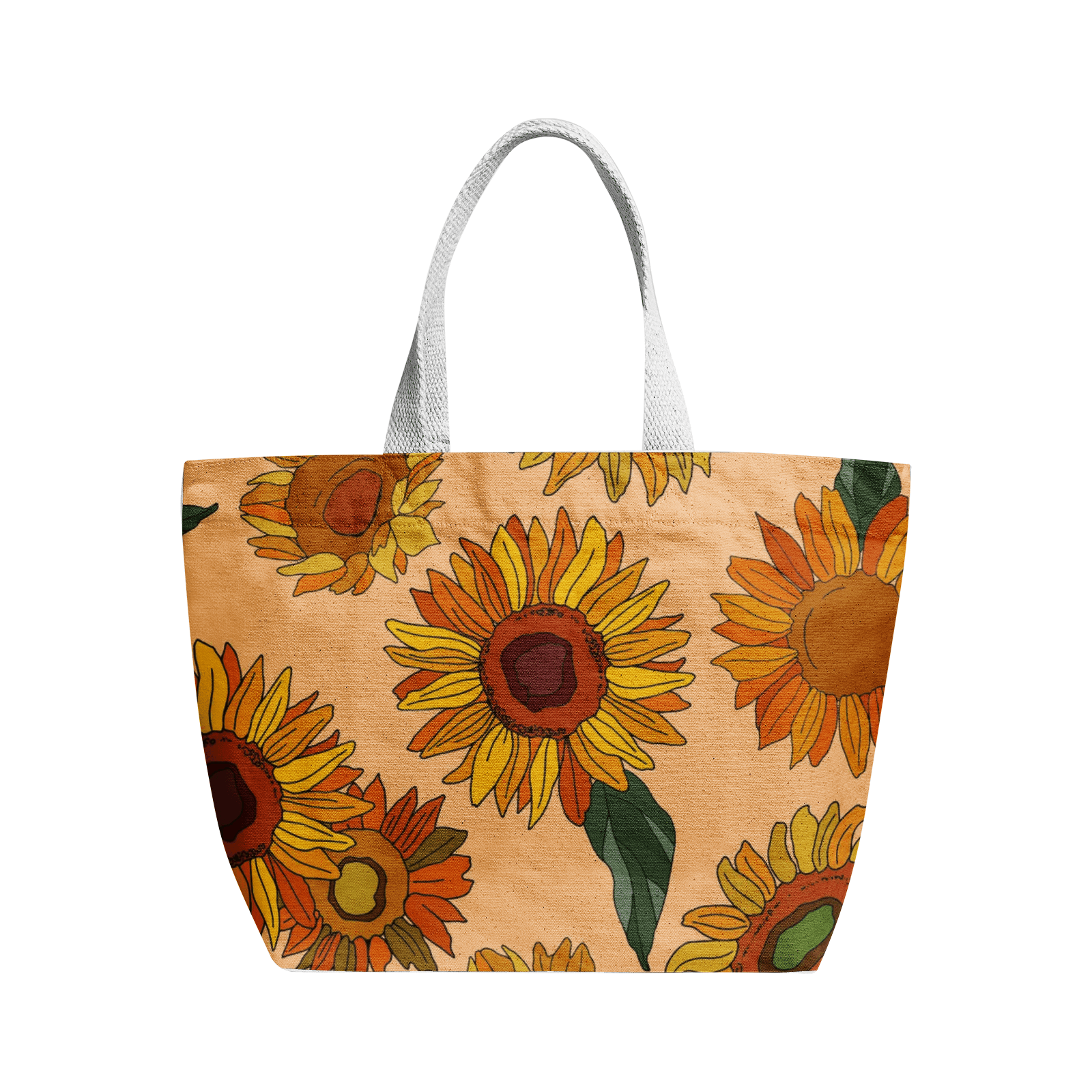 Natural Canvas Tote Bags-Sunflower - Elementologie