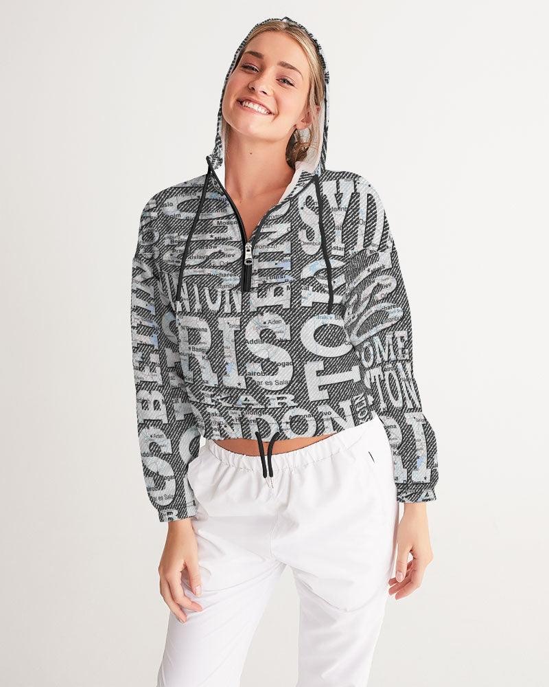 Women's Cropped Windbreaker-Cities - Elementologie