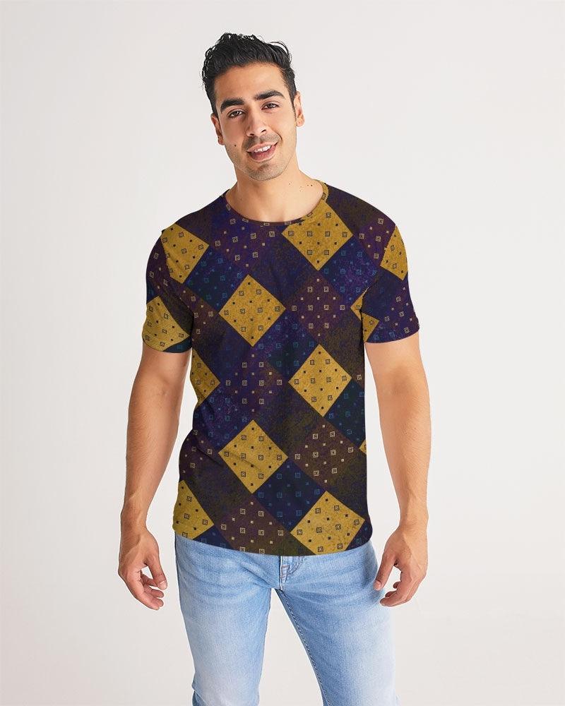 Men's Tee-Geometric Patchwork-Royalty - Elementologie