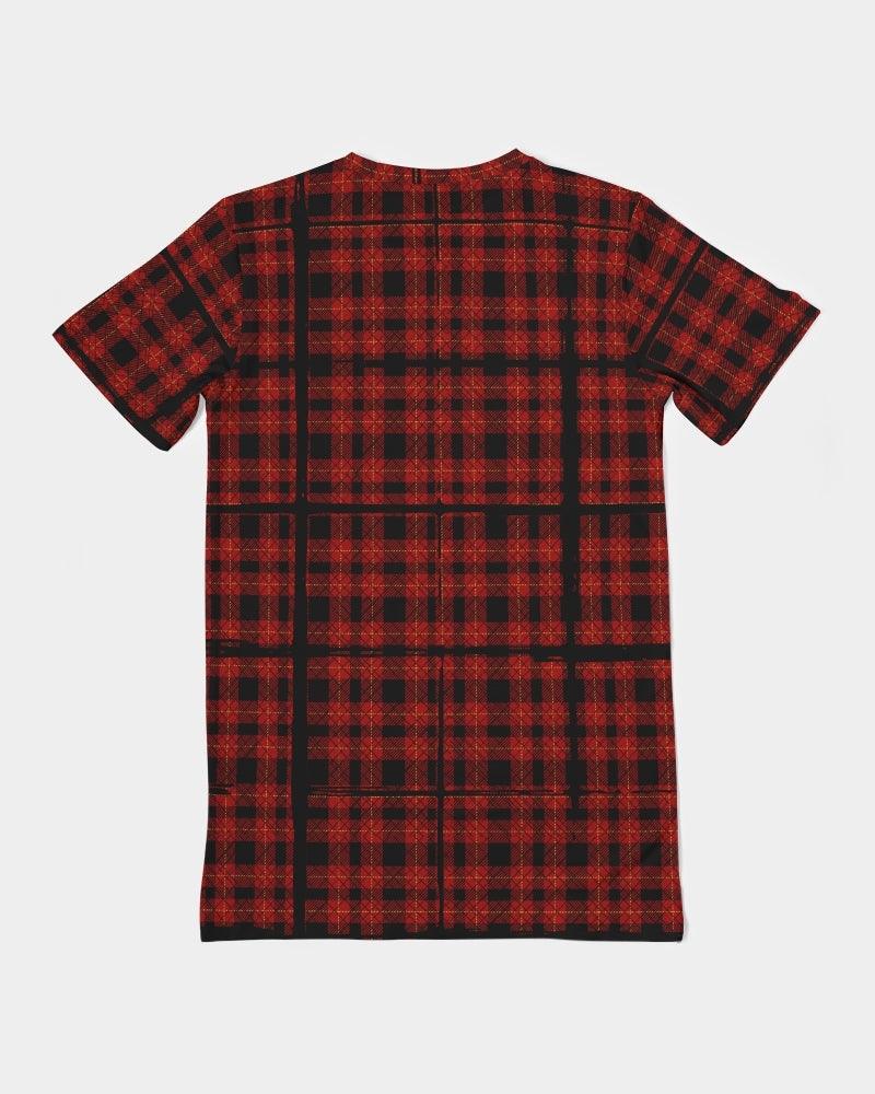 Men's Everyday Pocket Tee-Red Grunge Plaid - Elementologie