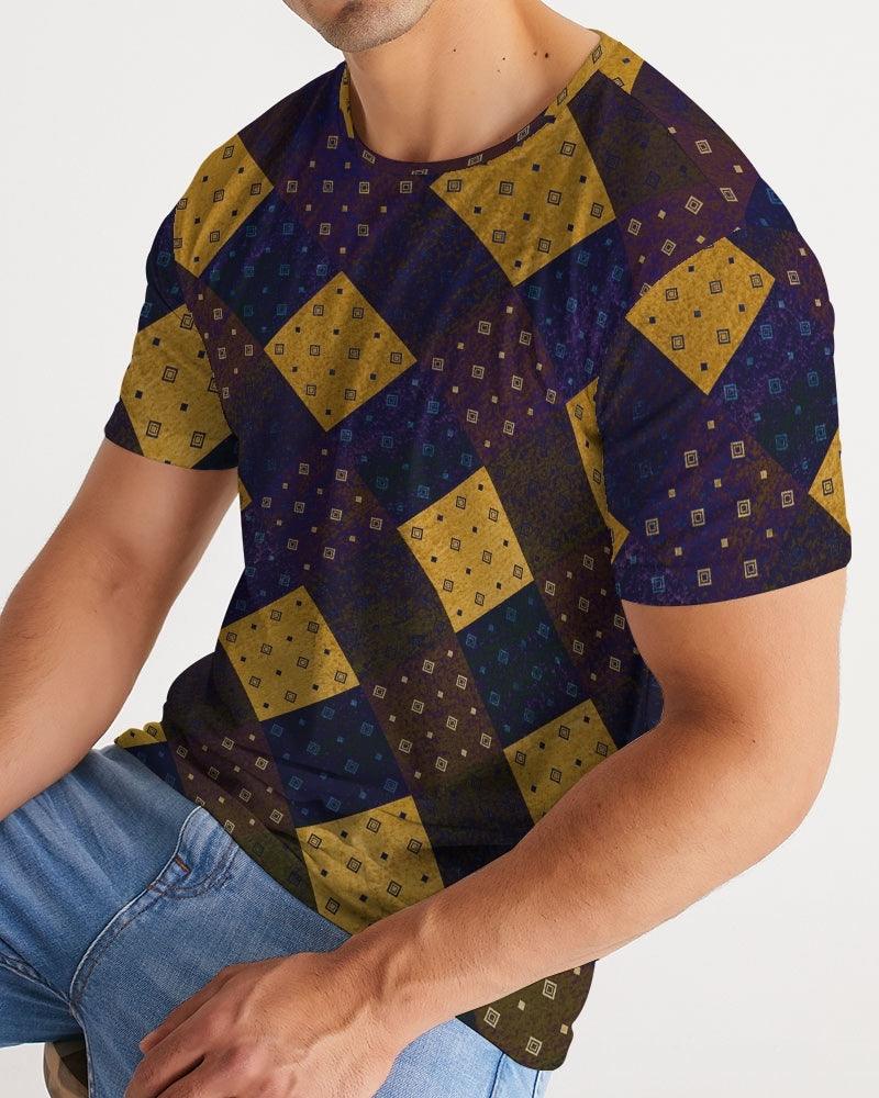 Men's Tee-Geometric Patchwork-Royalty - Elementologie