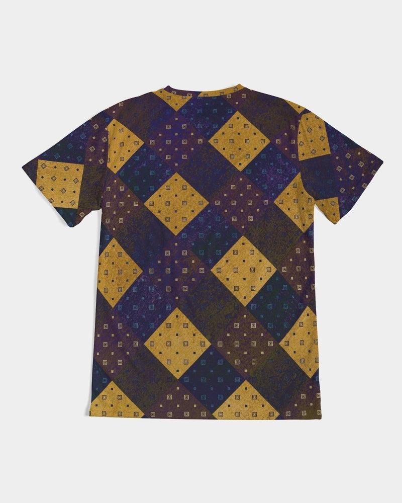 Men's Tee-Geometric Patchwork-Royalty - Elementologie