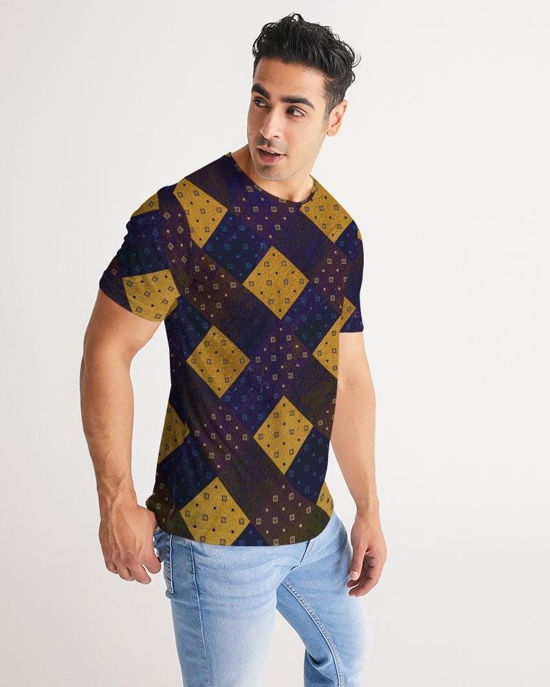 Men's Tee-Geometric Patchwork-Royalty - Elementologie