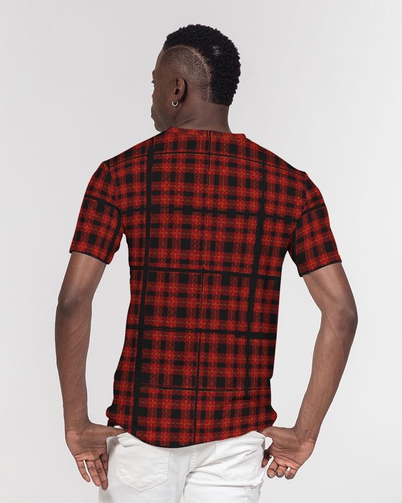 Men's Everyday Pocket Tee-Red Grunge Plaid - Elementologie