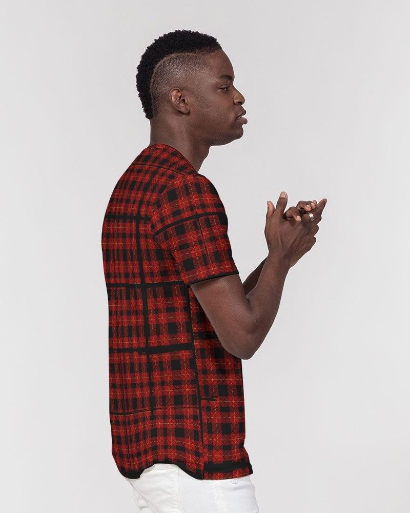 Men's Everyday Pocket Tee-Red Grunge Plaid - Elementologie