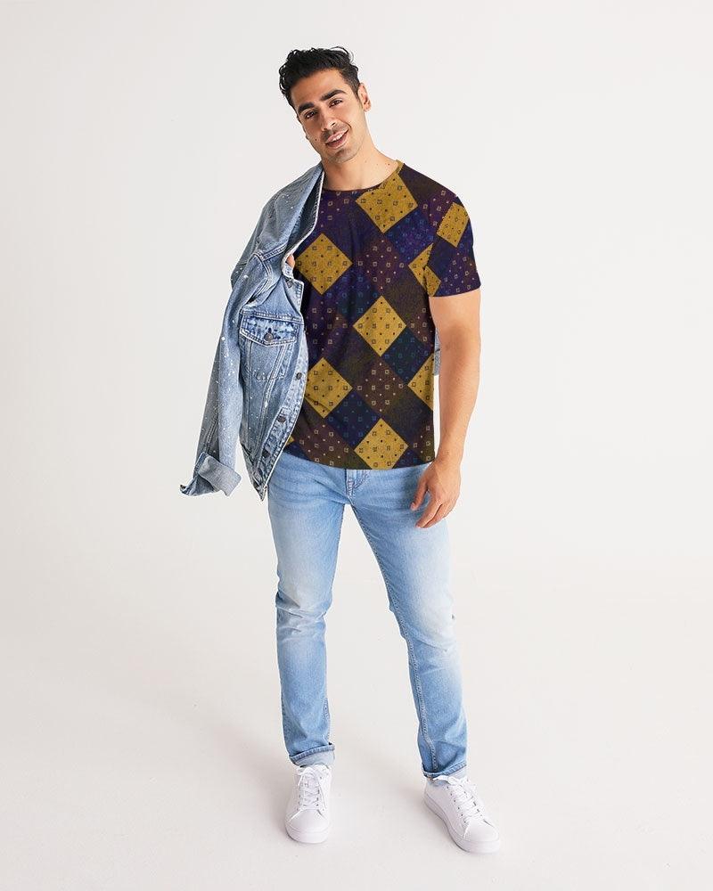 Men's Tee-Geometric Patchwork-Royalty - Elementologie