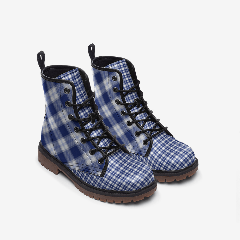 Unisex Boots- Blue Plaid - Elementologie