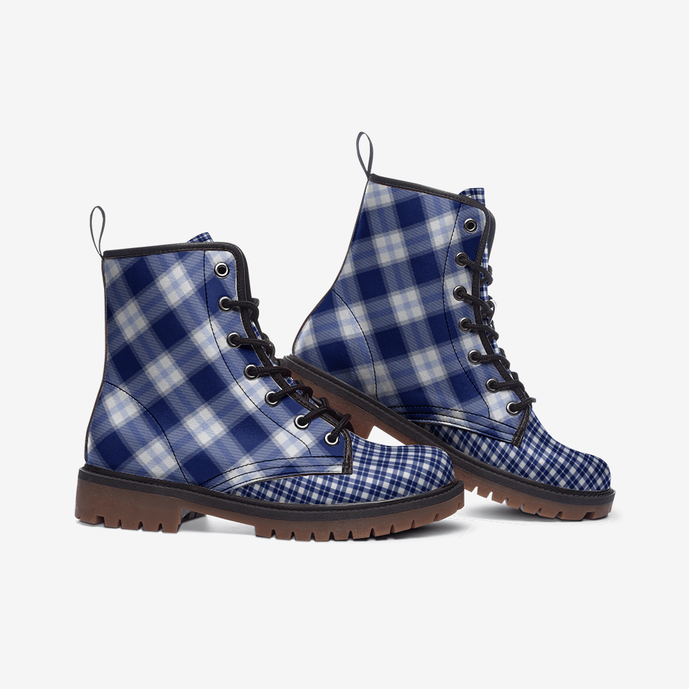 Unisex Boots- Blue Plaid - Elementologie