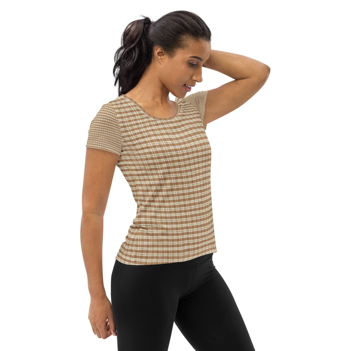 Women's Athletic T-shirt-Comfy Cabin Plaid - Elementologie