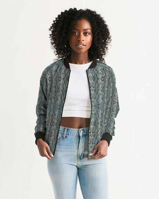 Women's Bomber Jacket-Snakeskin-Exotica - Elementologie