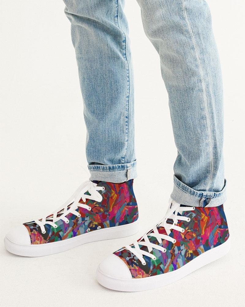 Men's High Top Canvas Shoe- Art Collage No.14 - Elementologie