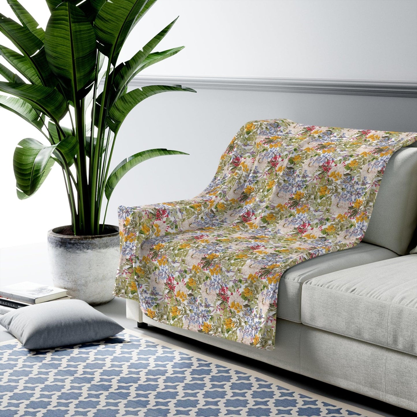 Velveteen Plush Blanket-Summer Garden - Elementologie