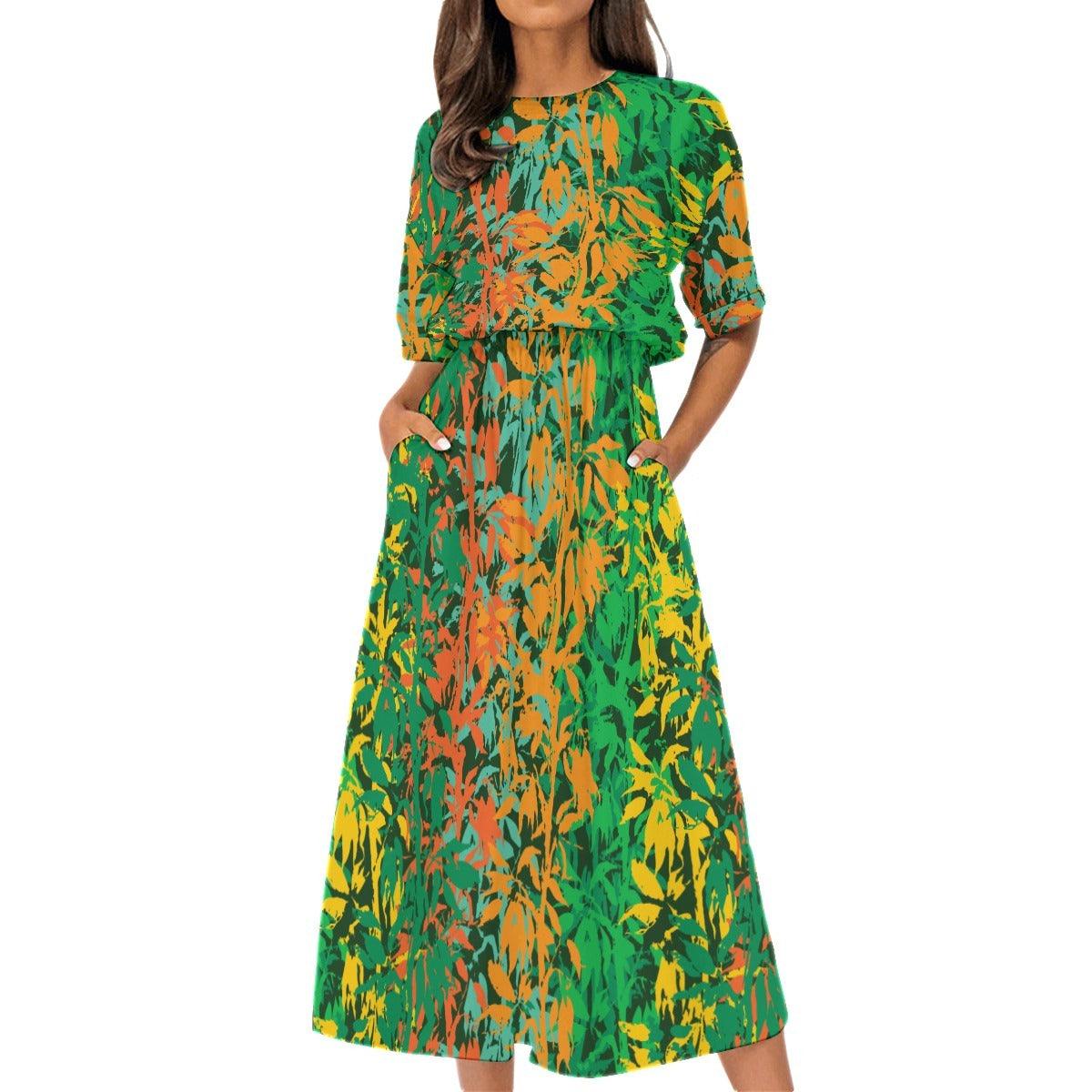 Women's Elastic Waist Dress-Bali - Elementologie