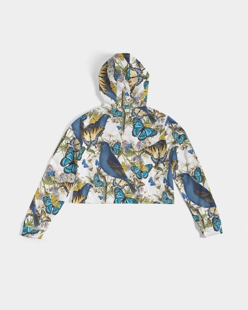 Women's Cropped Windbreaker-Blue Garden - Elementologie