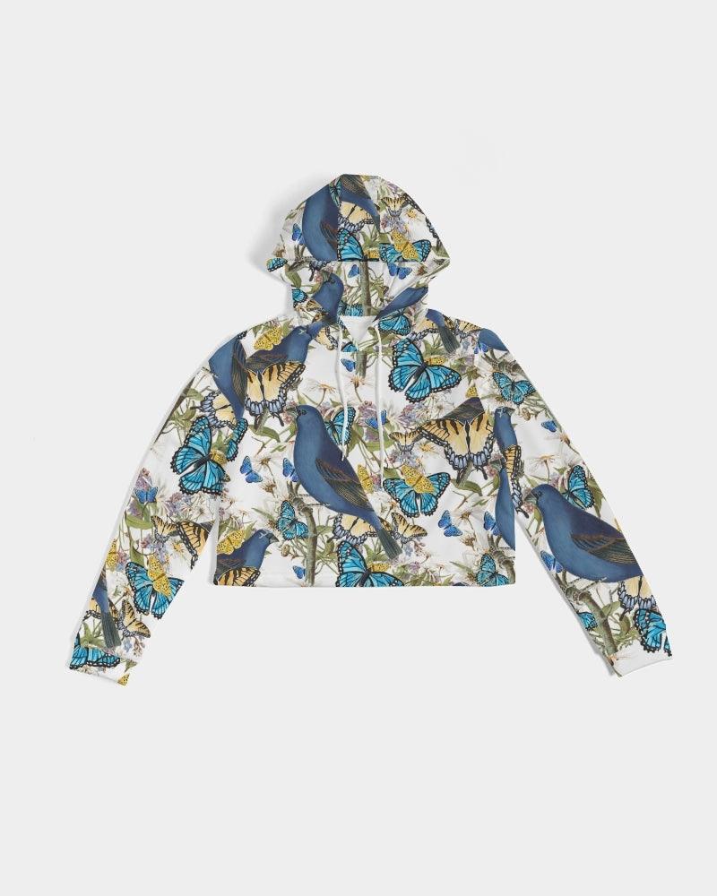 Women's Cropped Windbreaker-Blue Garden - Elementologie