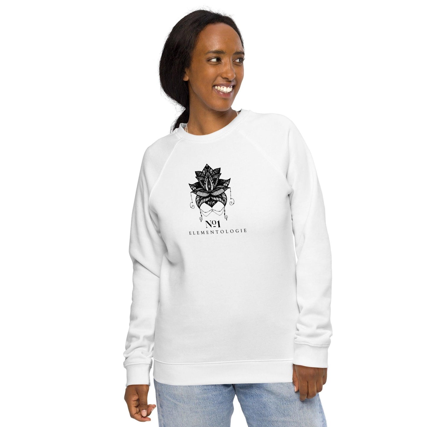 Unisex Organic Raglan Sweatshirt-Mandala Lotus No.01 - Elementologie