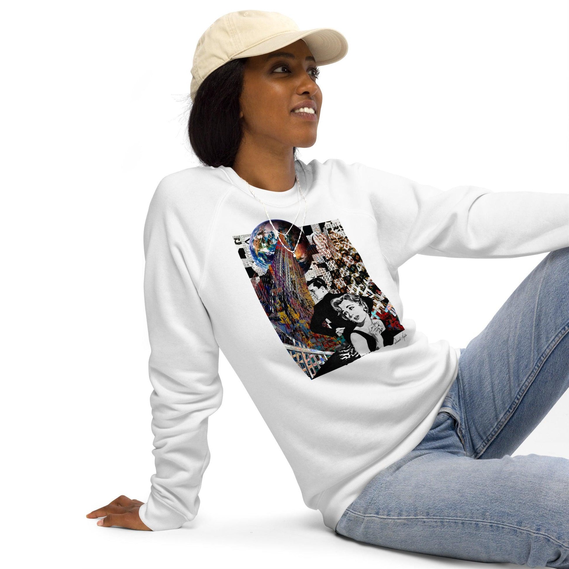 Unisex Organic Raglan Sweatshirt-Sin City - Premium  from Elementologie - Just $39! Shop now at Elementologie