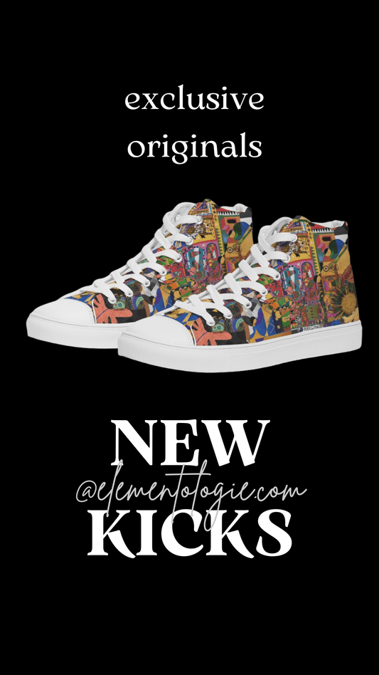 Men's High Top Canvas Shoe- Art Collage No.89 - Premium  from Elementologie - Just $68.99! Shop now at Elementologie