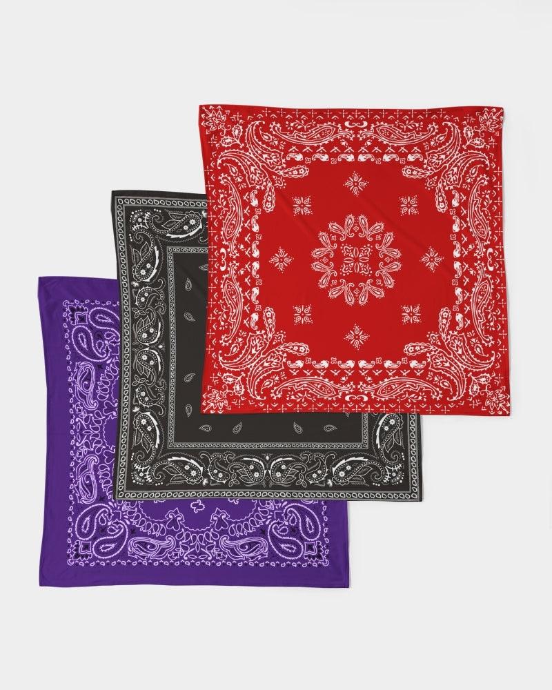 Bandana Set-Red, Black & Purple - Elementologie