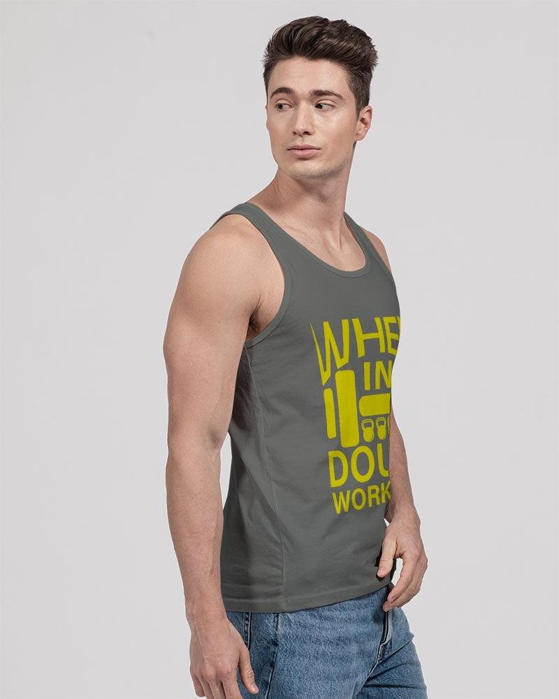 Men's Jersey Tank -Bella + Canvas- When In Doubt, Work Out - Premium  from Elementologie - Just $28.99! Shop now at Elementologie