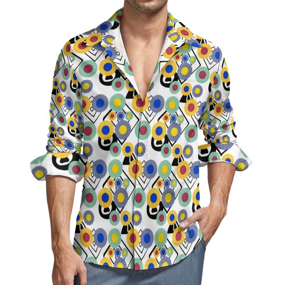 Men's Casual One Pocket Long Sleeve Shirt-Pin Ball - Elementologie