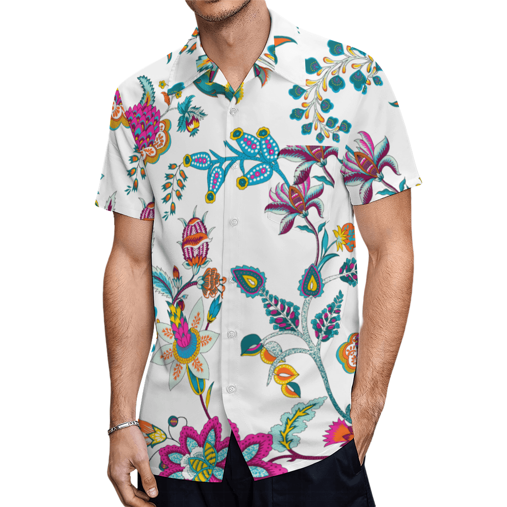 Short Sleeve Shirt-Chintz Pattern - Premium  from Elementologie - Just $24.99! Shop now at Elementologie