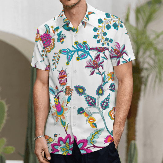 Short Sleeve Shirt-Chintz Pattern - Premium  from Elementologie - Just $24.99! Shop now at Elementologie