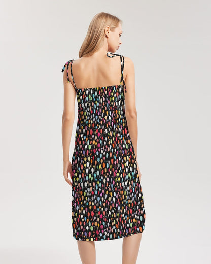Own the Spotlight: Women's Tie Strap Split Dress - Premium Dresses from Elementologie - Just $39.62! Shop now at Elementologie