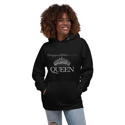 Unisex Hoodie-Carry Yourself like a Queen - Premium  from Elementologie - Just $49! Shop now at Elementologie