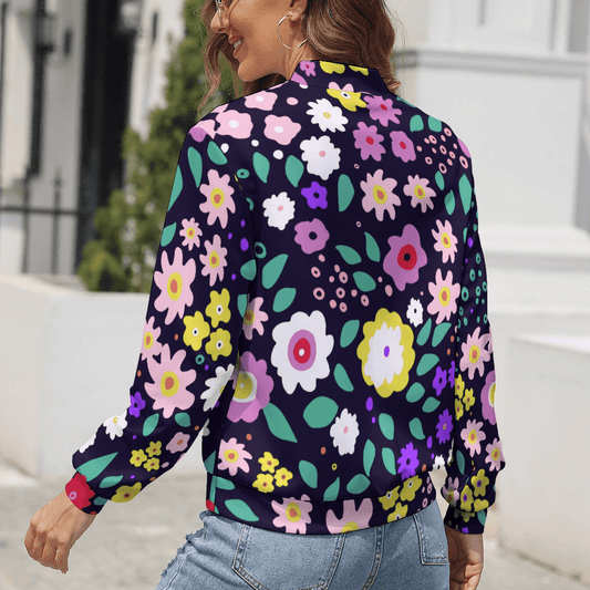 Women's Zipper Jacket-Floral Splash - Premium  from Elementologie - Just $28.99! Shop now at Elementologie