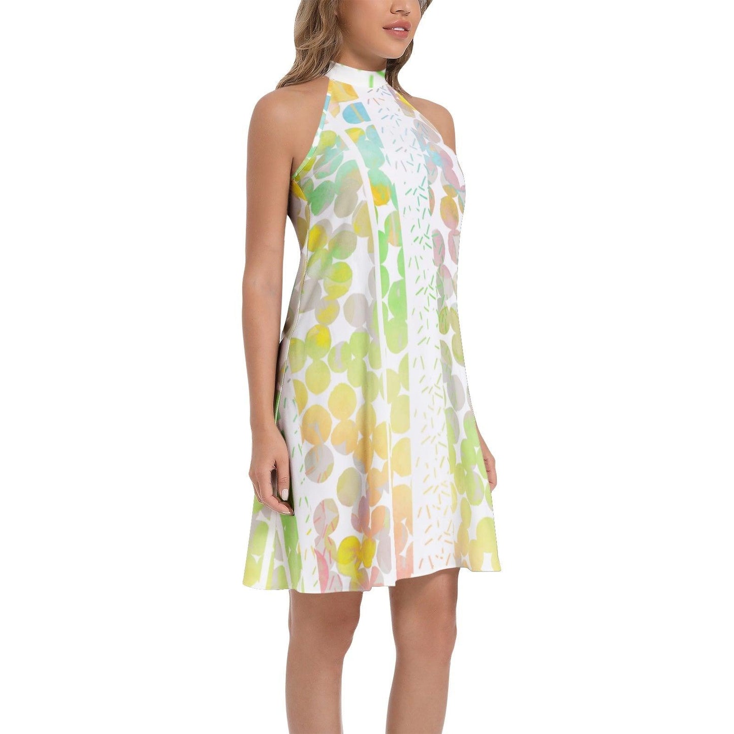 Tie Back Halter Neck Flared Dress - Premium  from Elementologie - Just $89! Shop now at Elementologie