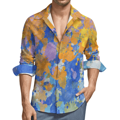 Men's Casual One Pocket Long Sleeve Shirt-Sunny Days - Premium  from Elementologie - Just $28.99! Shop now at Elementologie